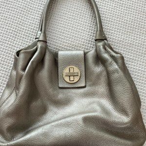 Kate Spade Metallic Silver Leather Hobo Bag